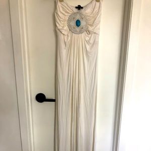 Sky White Strapless Maxi Dress